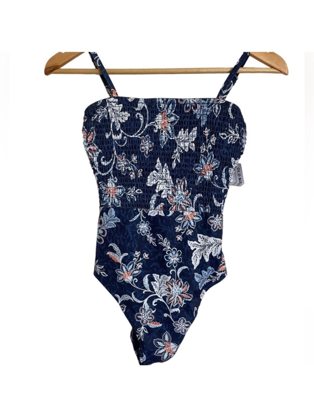 Old Navy Women's Navy Floral One-Piece Swimsuit. NWT